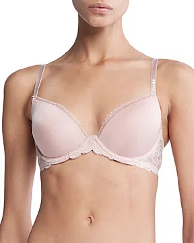 Calvin Klein Seductive Comfort Lace Demi Lift Convertible Bra In Pink