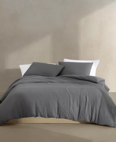 CALVIN KLEIN CLOSEOUT! CALVIN KLEIN SEERSUCKER 3 PIECE DUVET COVER SET, QUEEN