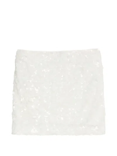 Calvin Klein Sequin-embellished Mini Skirt In White
