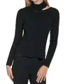 Calvin Klein Sequin Trim Cutout Sweater In Black In Black