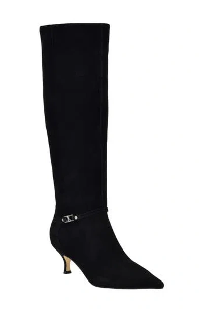 Calvin Klein Serray Pointed Toe Knee High Boot In Black