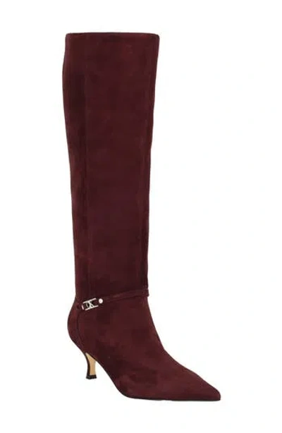 Calvin Klein Serray Pointed Toe Knee High Boot In Red