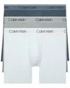 Calvin Klein Microfiber Stretch Wicking Boxer Briefs, Pack Of 3 In Multi
