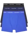 Calvin Klein 3-pack Stretch Cotton Boxer Briefs In Blue