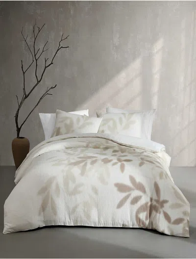 Calvin Klein Shadow Branches Comforter Set In Neutral