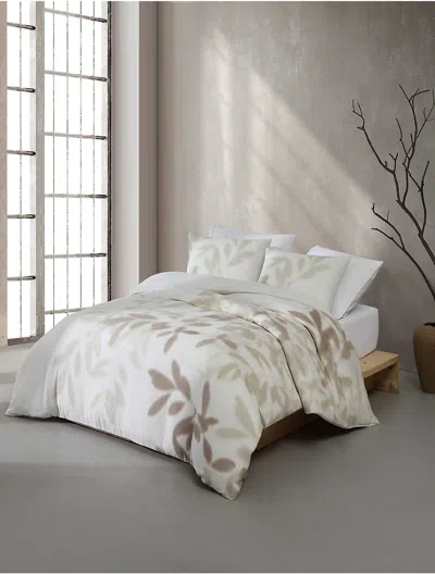 Calvin Klein Shadow Branches Comforter Set In Camel
