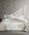 Calvin Klein Shadow Branches Melange Gauze 3 Pc. Comforter Set In Camel