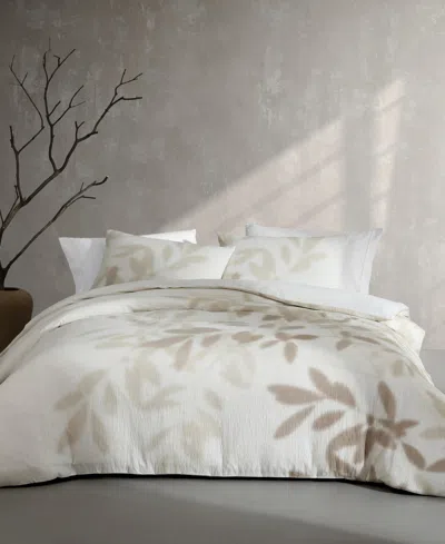 CALVIN KLEIN SHADOW BRANCHES MELANGE GAUZE 3-PC. COMFORTER SET, QUEEN