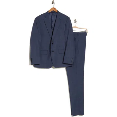 Calvin Klein Sharkskin One-button Suit In Med Blue Mini