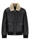 Calvin Klein Relaxed Fit Jacket Shearling Collar In Black