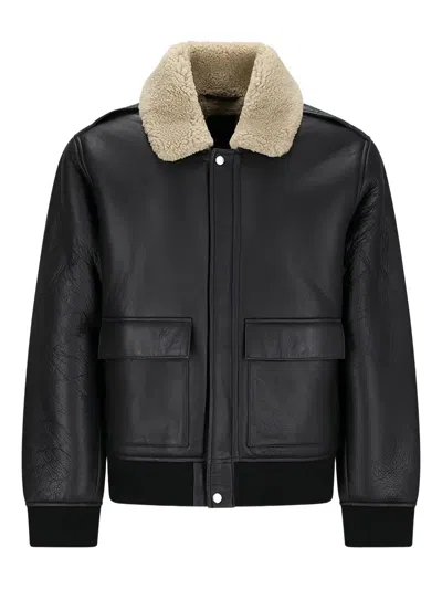 CALVIN KLEIN SHEARLING-COLLAR BOMBER JACKET