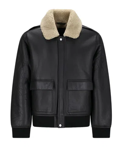 CALVIN KLEIN SHEARLING-COLLAR BOMBER JACKET