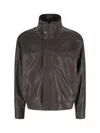 Calvin Klein Modern High Collar Long Sleeve Jacket In Brown