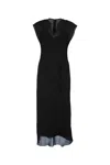 Calvin Klein Sheer Georgette Ns Midi Dress In Black