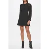 Calvin Klein Sheer Long Sleeve A-line Dress In Black