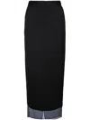 Calvin Klein Transparent Panel Layer Ankle Skirt In Black