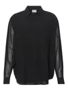 Calvin Klein Sheer-panel Shirt In Black