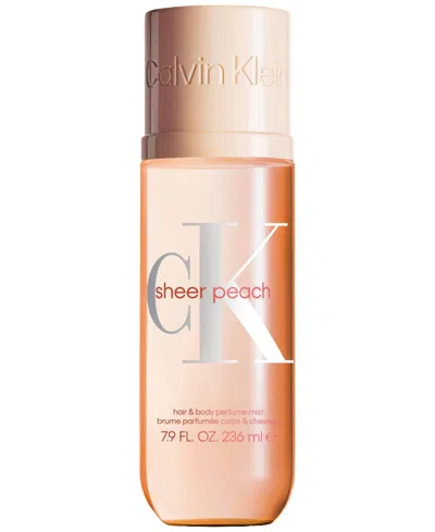 Calvin Klein Sheer Peach Unisex Hair & Body Perfume Mist, 7.9 Oz. In Transparent