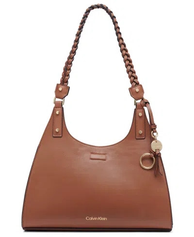 Calvin Klein Shelly Satchel In Caramel