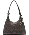 Calvin Klein Shelly Signature Satchel In Brown Khk