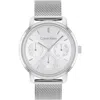 Calvin Klein Shimmer Mesh Strap Watch, 36mm In Silver