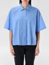 Calvin Klein Bowling Shirt Collared Neck In Gnawed Blue