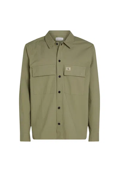 Calvin Klein Shirt Man  J30j327584 Verdone In Green