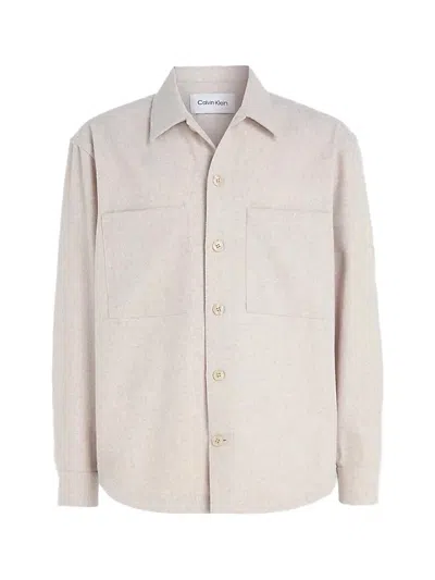Calvin Klein Shirt Man  K10k111731 Pb5 In Neutral