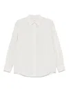 Calvin Klein Linen Shirt With Pointed Collar And Rear Curved Hem In White