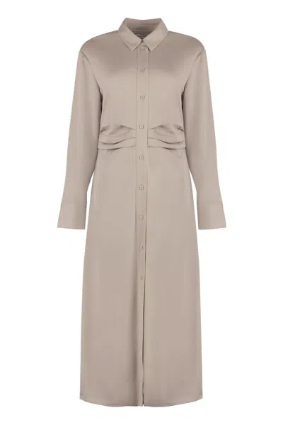 Calvin Klein Shirtdress In Brown