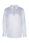 Calvin Klein Soft Cotton Front Slit Shirt In White