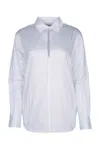 Calvin Klein Soft Cotton Front Slit Shirt In White