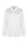 Calvin Klein Stretch Poplin Relaxed Shirt In Neutral