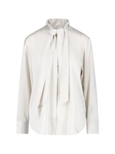 Calvin Klein Long Sleeve Top Featuring Bow Detail In White