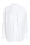 Calvin Klein Womens Button Down Cuff Sleeve Button-down Top In Bianco