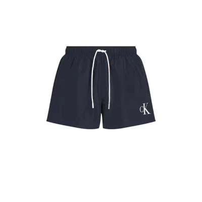 Calvin Klein Medium Length Swim Shorts In Dark Navy