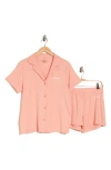 Calvin Klein Short Pajamas In Coral Salmon