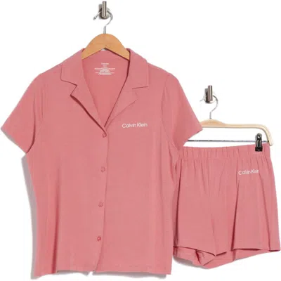Calvin Klein Short Pajamas In Isg Pink Blosso