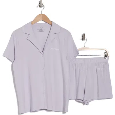 Calvin Klein Short Pajamas In Lavender Bloom
