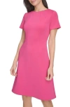 Calvin Klein Short Sleeve A-line Dress In Hibiscus