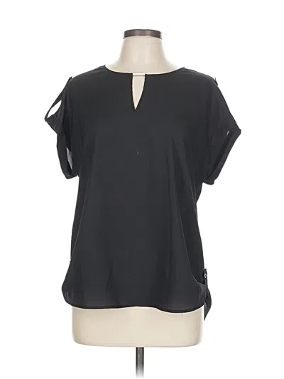 Pre-owned Calvin Klein Short Sleeve Blouse In Black