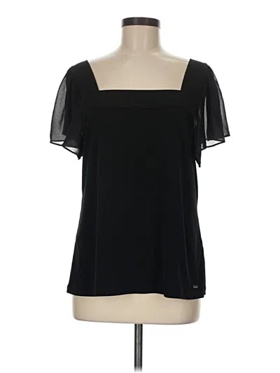 Pre-owned Calvin Klein Short Sleeve Blouse In Black