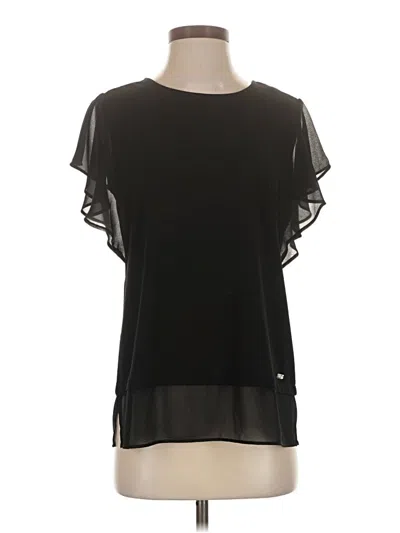 Calvin Klein Short Sleeve Blouse In Black