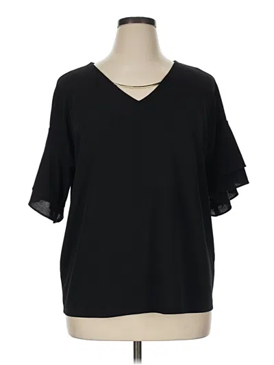 Pre-owned Calvin Klein Short Sleeve Blouse In Black
