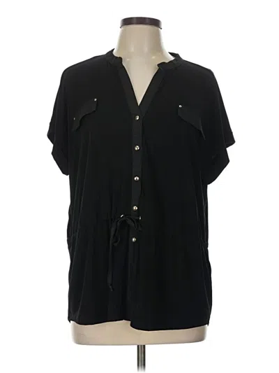 Pre-owned Calvin Klein Short Sleeve Blouse In Black