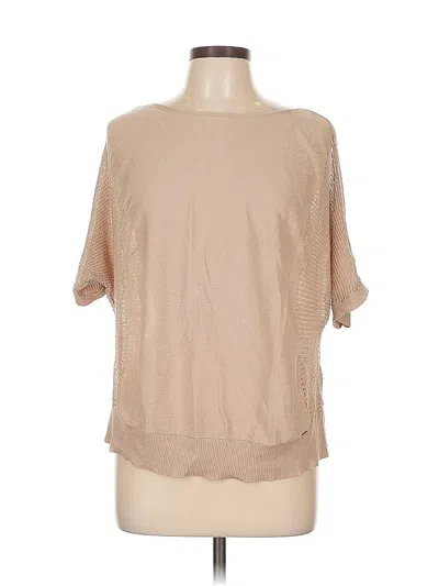 Pre-owned Calvin Klein Short Sleeve Blouse In Brown