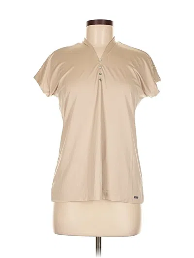 Pre-owned Calvin Klein Short Sleeve Blouse In Brown