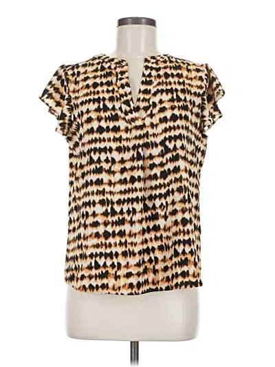 Calvin Klein Short Sleeve Blouse In Gold