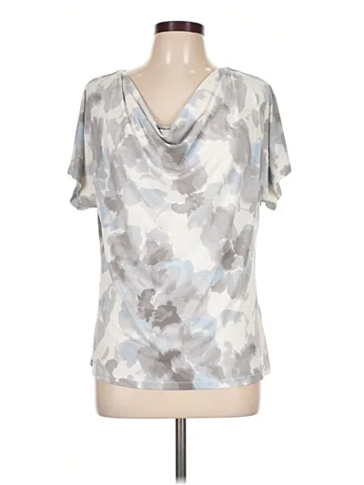 Pre-owned Calvin Klein Short Sleeve Blouse In Gray
