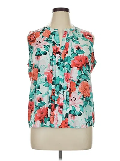 Pre-owned Calvin Klein Short Sleeve Blouse In Green